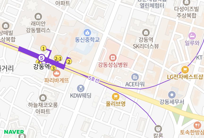 서울특별시 강동구 길동 강동역SK허브 위치·실거래 시세 지도