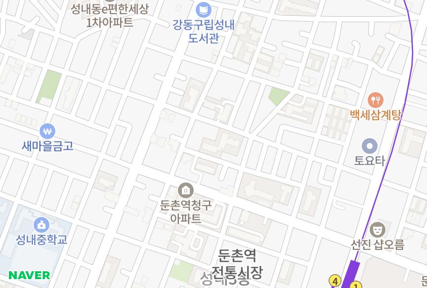 서울특별시 강동구 성내동 중앙하이츠 위치·실거래 시세 지도