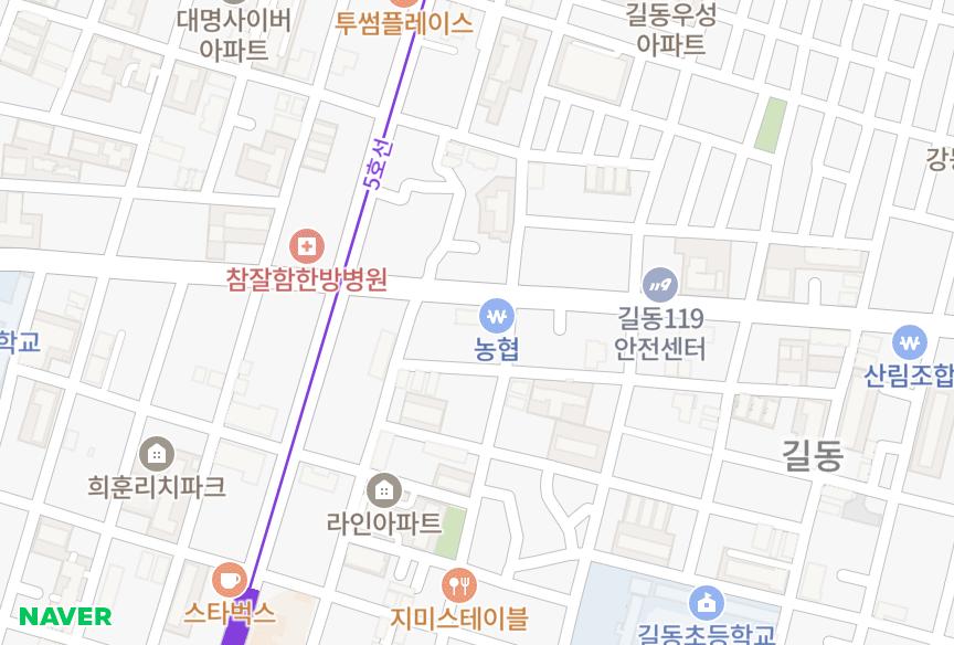 서울특별시 강동구 길동 다성이즈빌 위치·실거래 시세 지도