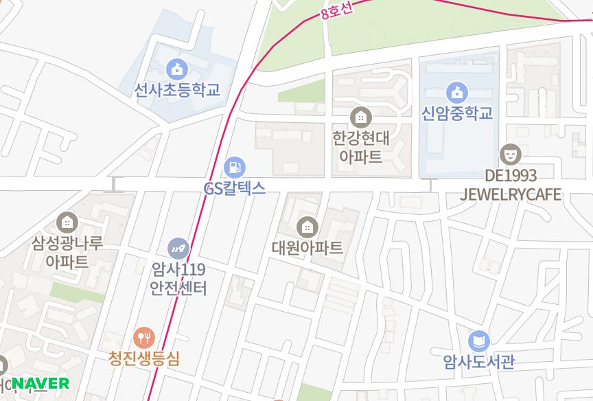 서울특별시 강동구 암사동 대원 위치·실거래 시세 지도