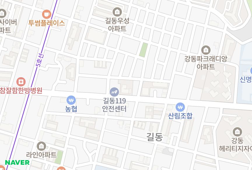 서울특별시 강동구 길동 대상 위치·실거래 시세 지도