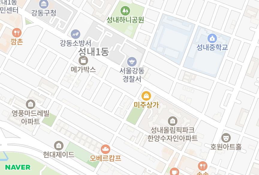 서울특별시 강동구 성내동 에스아이팰리스센트럴성내 위치·실거래 시세 지도