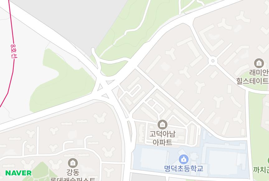 서울특별시 강동구 고덕동 대우 위치·실거래 시세 지도