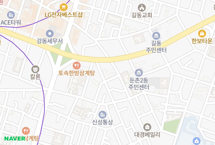 서울특별시 강동구 둔촌동 세양청마루 위치·실거래 시세 지도