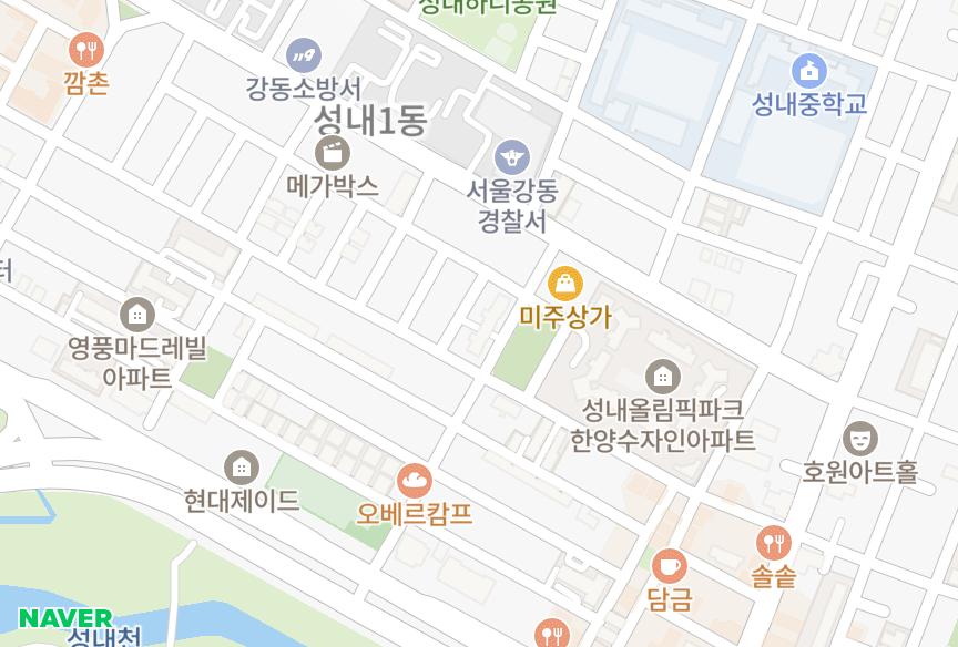 서울특별시 강동구 성내동 선광 위치·실거래 시세 지도