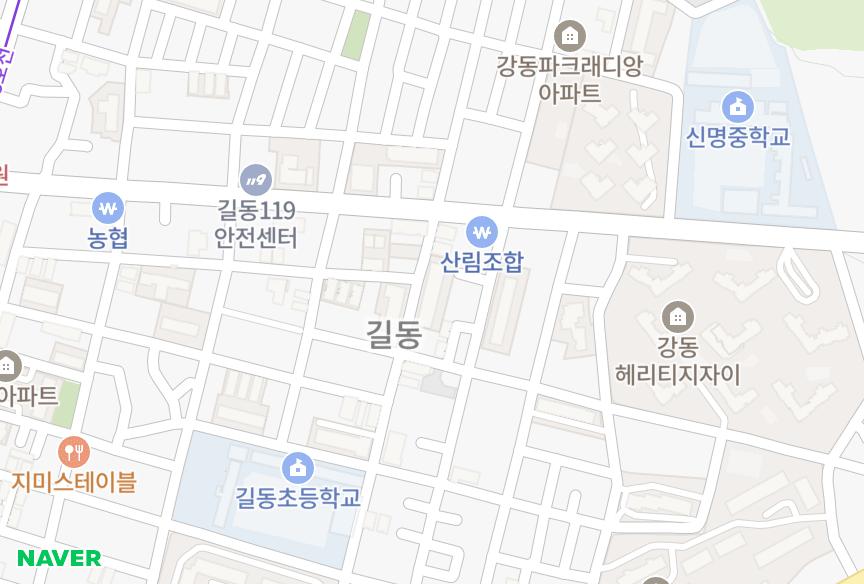 서울특별시 강동구 길동 길SM해그린12차 위치·실거래 시세 지도