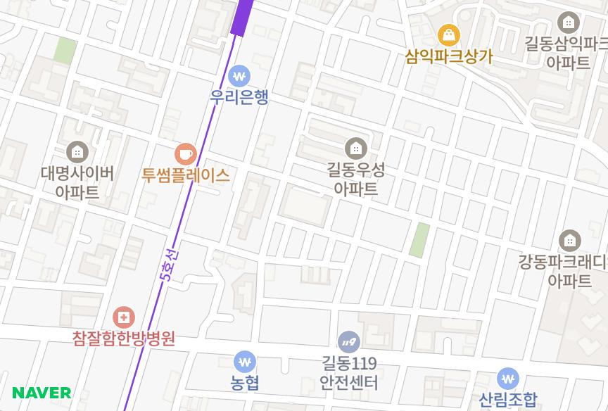 서울특별시 강동구 길동 동서울오네뜨 위치·실거래 시세 지도