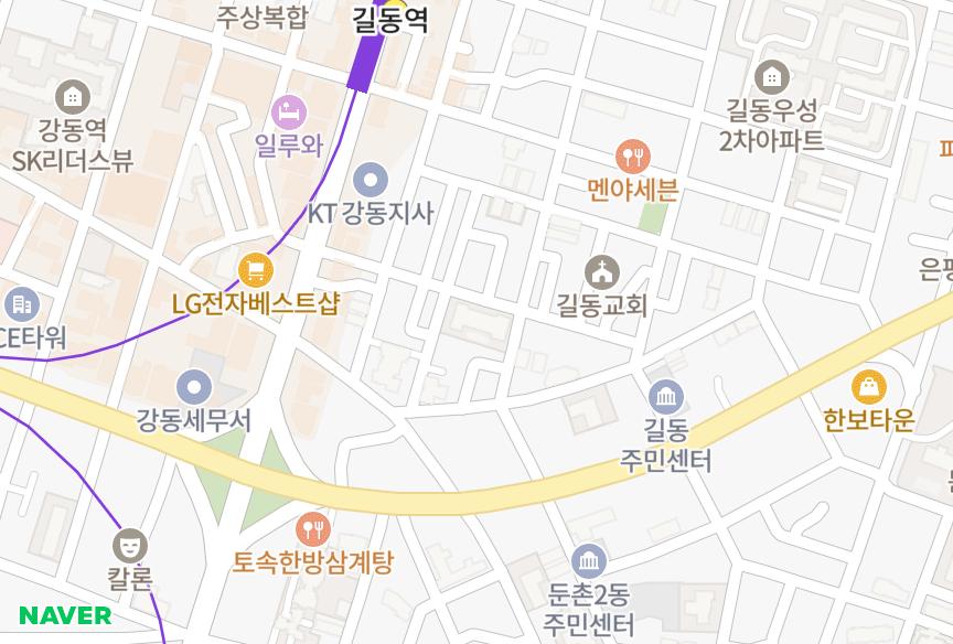서울특별시 강동구 길동 길예전이룸1차 위치·실거래 시세 지도