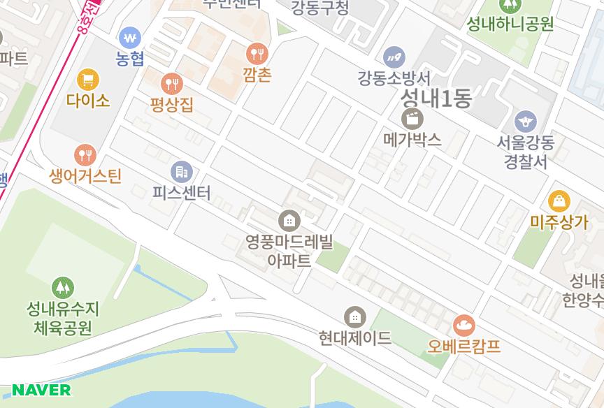 서울특별시 강동구 성내동 동원 위치·실거래 시세 지도