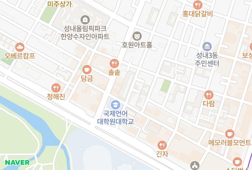 서울특별시 강동구 성내동 한솔브리즈 위치·실거래 시세 지도