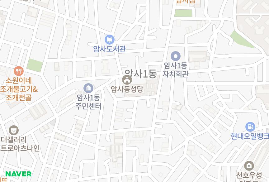 서울특별시 강동구 암사동 효정하나플러스 위치·실거래 시세 지도