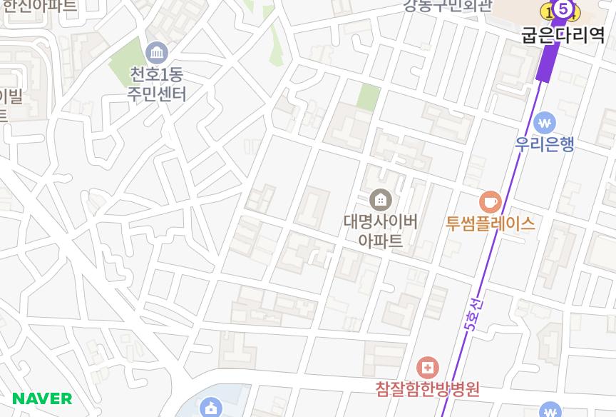 서울특별시 강동구 천호동 천호동1차예전이룸 위치·실거래 시세 지도