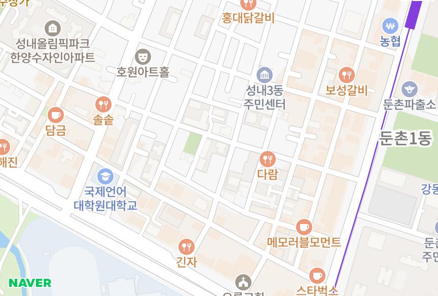 서울특별시 강동구 성내동 강동네스빌 위치·실거래 시세 지도