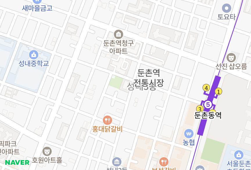 서울특별시 강동구 성내동 동아2차 위치·실거래 시세 지도