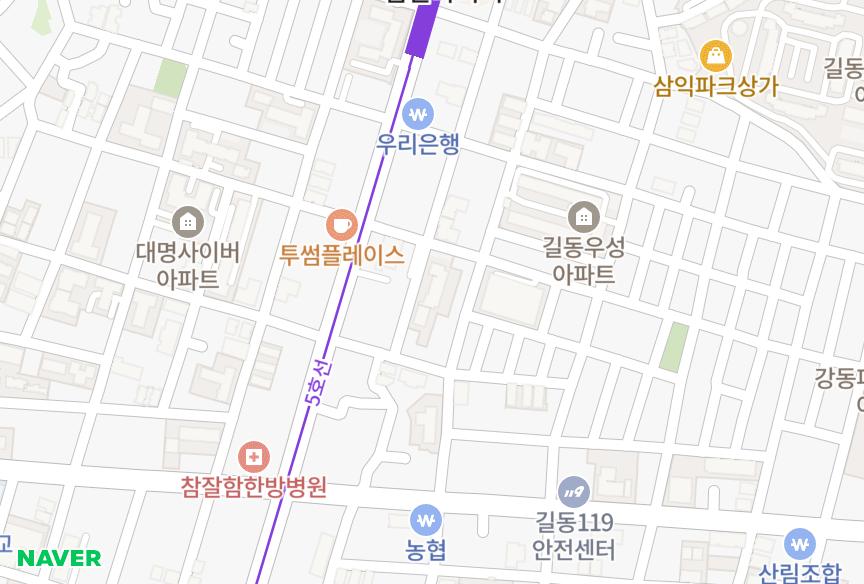 서울특별시 강동구 길동 길예전이룸2차 위치·실거래 시세 지도