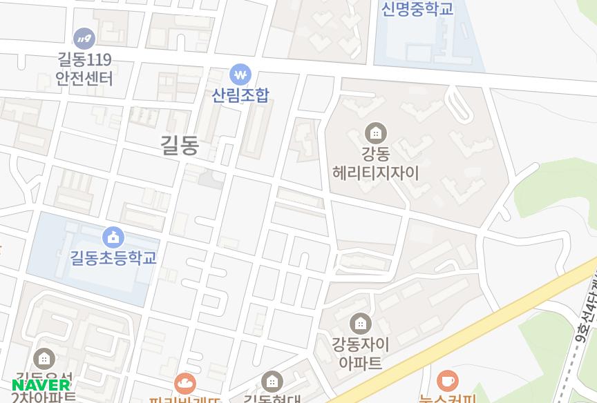 서울특별시 강동구 길동 동삼빌라트 위치·실거래 시세 지도