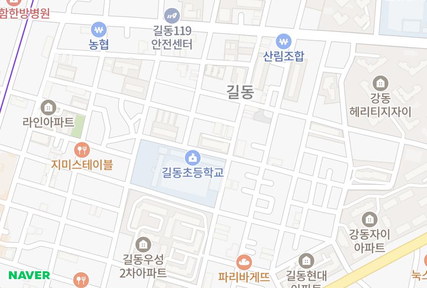 서울특별시 강동구 길동 청원파크빌2차 위치·실거래 시세 지도