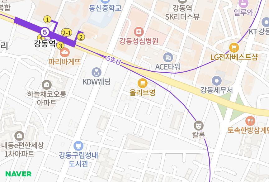 서울특별시 강동구 성내동 늘조은 위치·실거래 시세 지도