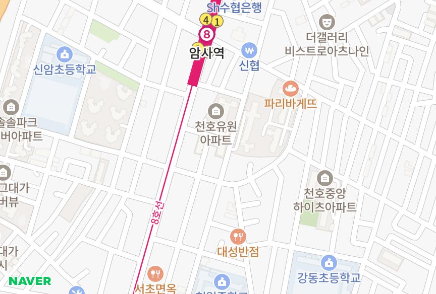 서울특별시 강동구 천호동 보람 위치·실거래 시세 지도