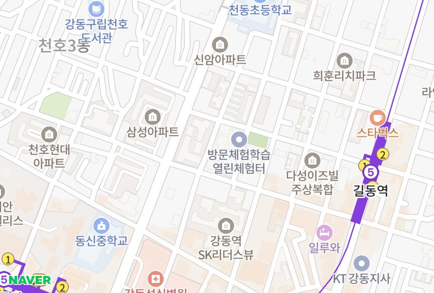 서울특별시 강동구 길동 광남벨라스613V 위치·실거래 시세 지도
