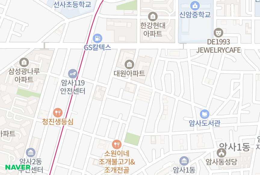서울특별시 강동구 암사동 동진 위치·실거래 시세 지도