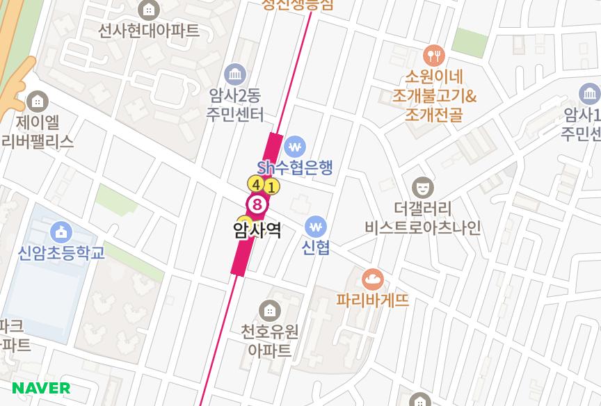 서울특별시 강동구 암사동 동양넥스빌 위치·실거래 시세 지도
