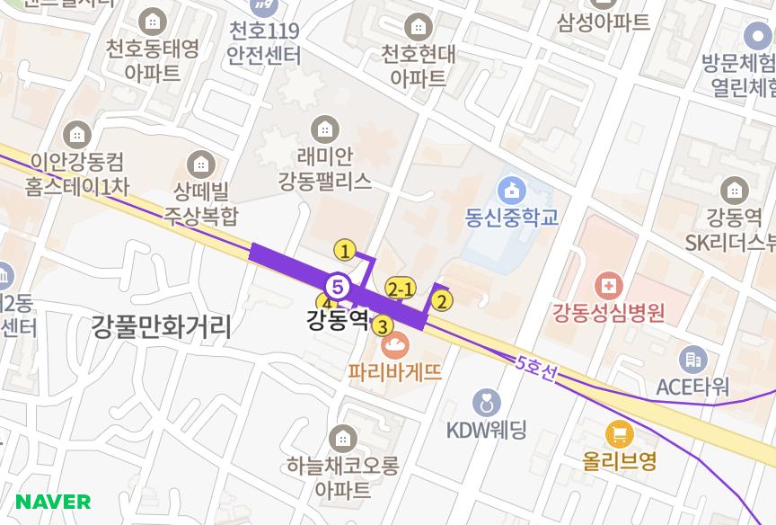 서울특별시 강동구 천호동 진넥스빌Ⅲ 위치·실거래 시세 지도