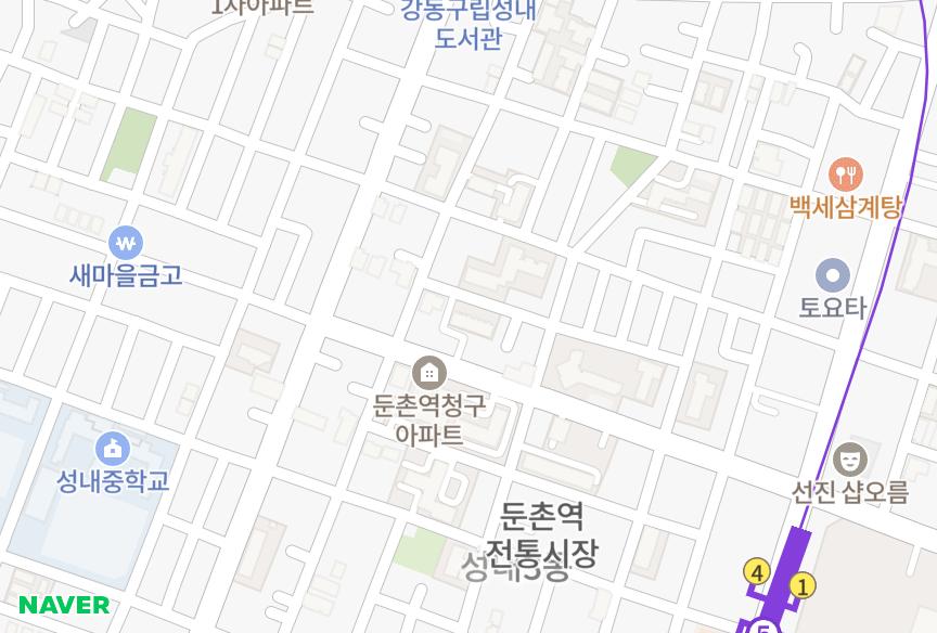 서울특별시 강동구 성내동 한솔애리즈1차 위치·실거래 시세 지도