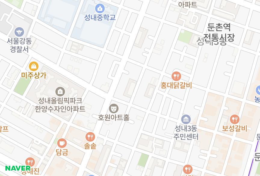 서울특별시 강동구 성내동 중명 위치·실거래 시세 지도