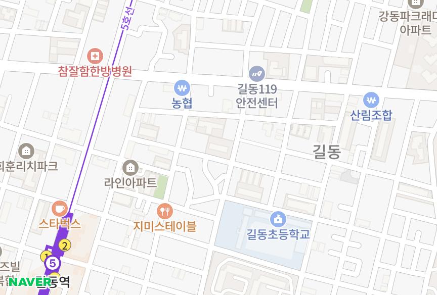 서울특별시 강동구 길동 문화1차 위치·실거래 시세 지도