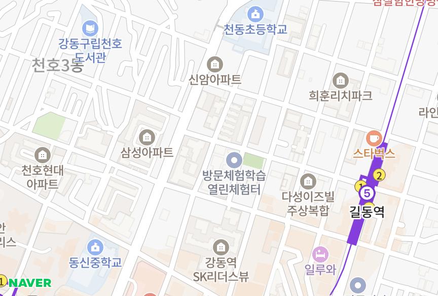 서울특별시 강동구 길동 예건타워빌 위치·실거래 시세 지도