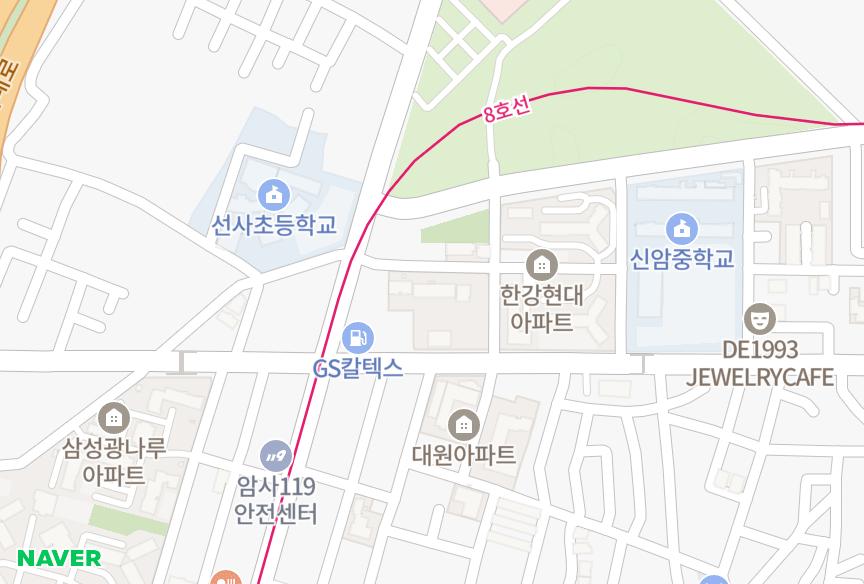 서울특별시 강동구 암사동 정산 위치·실거래 시세 지도