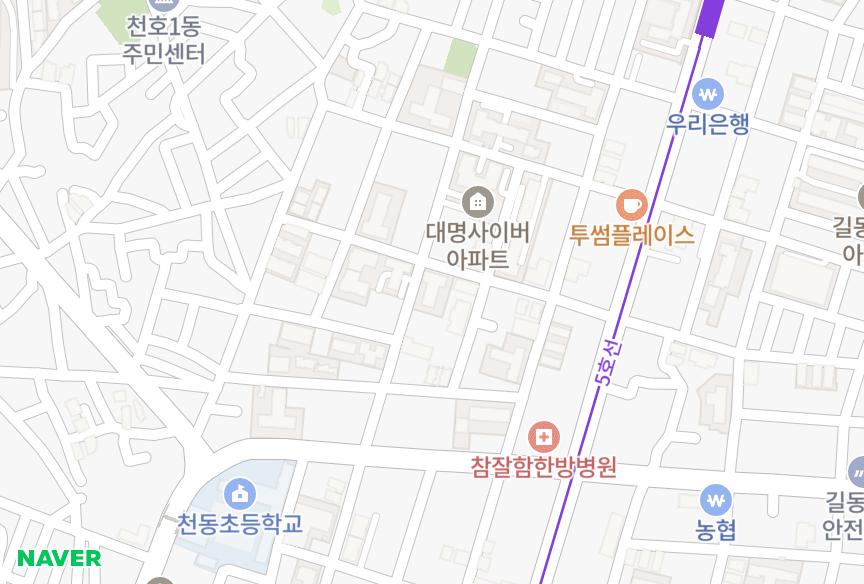 서울특별시 강동구 천호동 광남캐스빌 위치·실거래 시세 지도