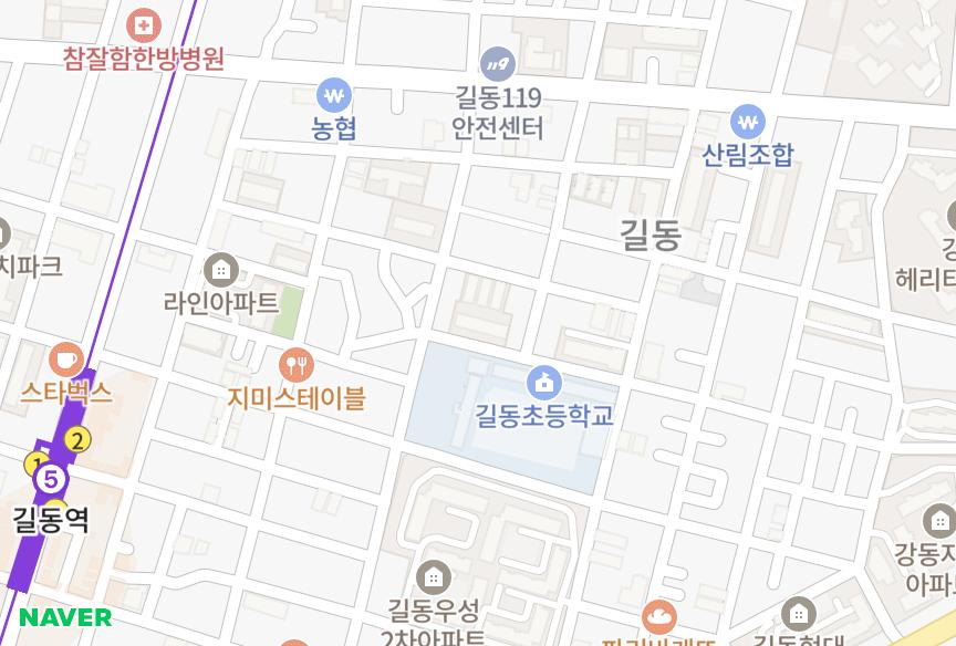 서울특별시 강동구 길동 태성 위치·실거래 시세 지도