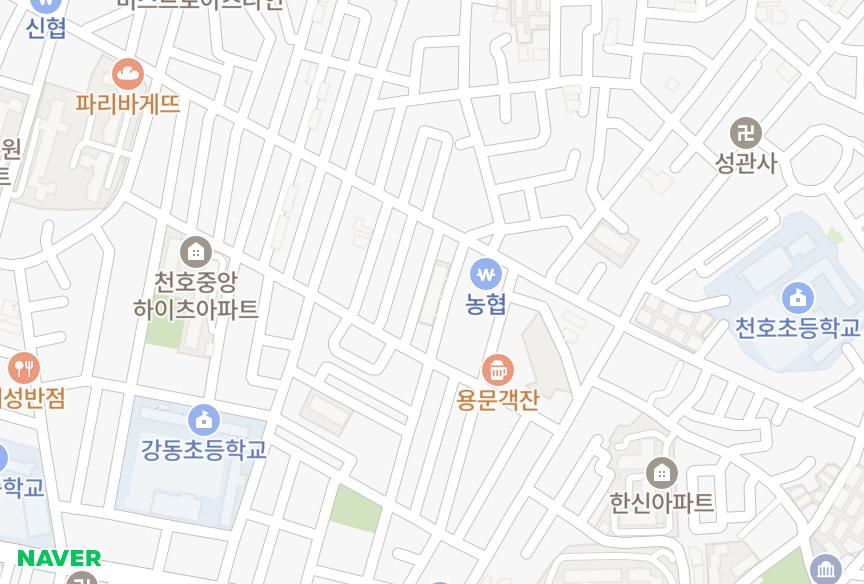 서울특별시 강동구 천호동 천호동이연아마빌레 위치·실거래 시세 지도