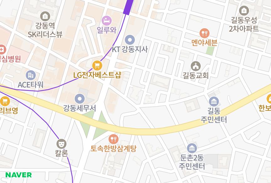 서울특별시 강동구 길동 광남캐스빌아파트(389-9번지) 위치·실거래 시세 지도