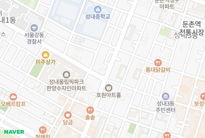 서울특별시 강동구 성내동 다성이즈빌 위치·실거래 시세 지도