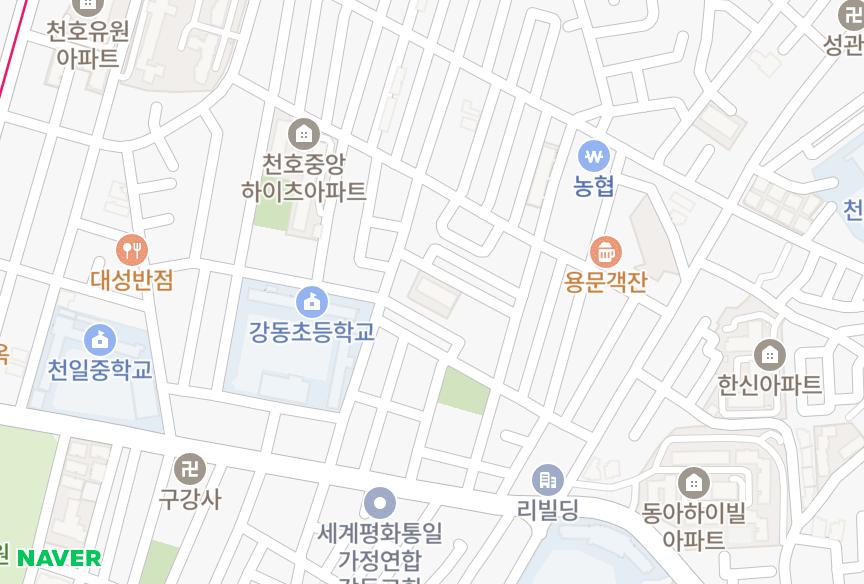 서울특별시 강동구 천호동 태천와이드빌 위치·실거래 시세 지도