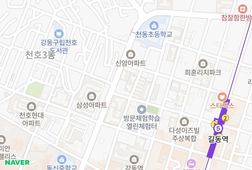 서울특별시 강동구 길동 노블레스 위치·실거래 시세 지도