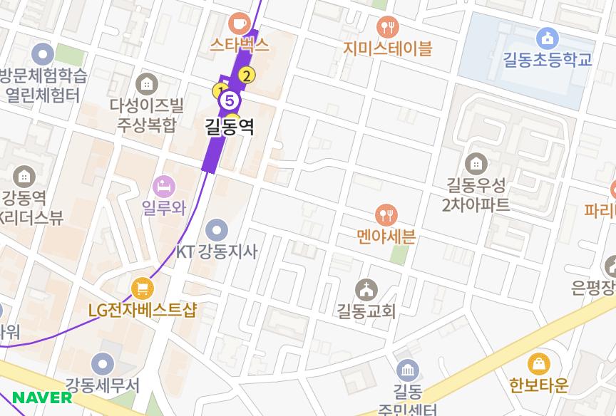 서울특별시 강동구 길동 광남캐스빌610V 위치·실거래 시세 지도