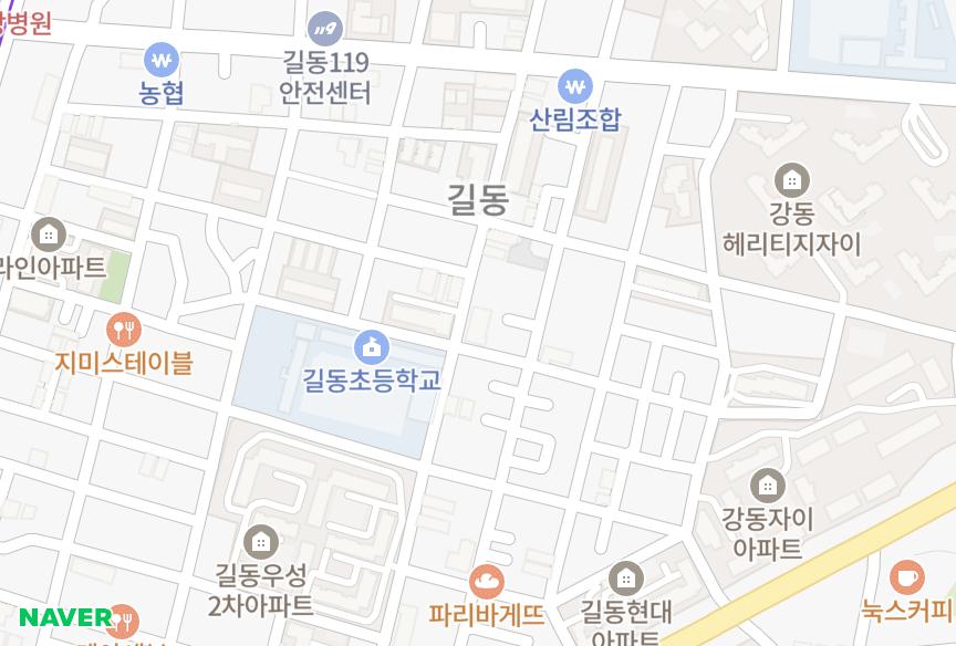서울특별시 강동구 길동 청원파크빌3차 위치·실거래 시세 지도