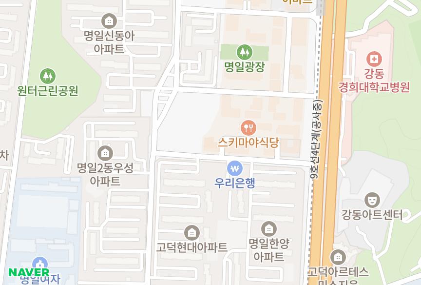 서울특별시 강동구 명일동 동양타워 위치·실거래 시세 지도