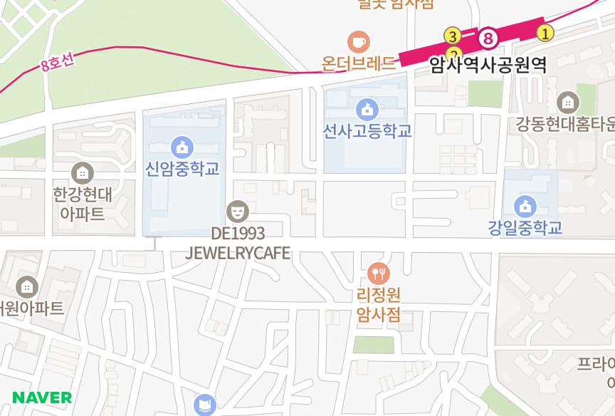 서울특별시 강동구 암사동 양지벨로스 위치·실거래 시세 지도