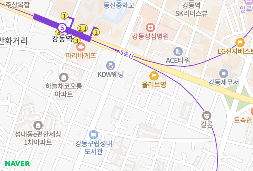 서울특별시 강동구 성내동 아이퍼스트빌 위치·실거래 시세 지도