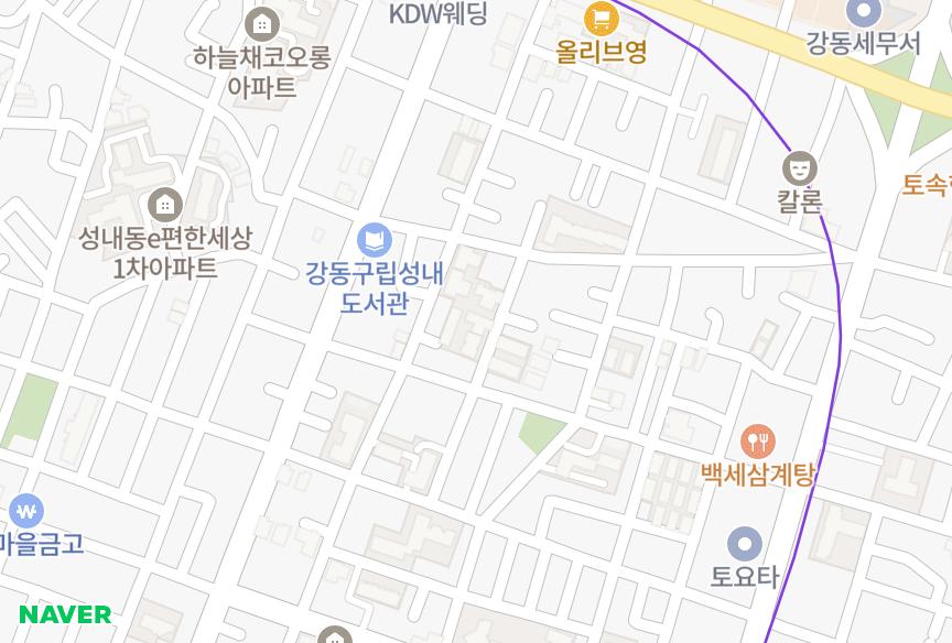 서울특별시 강동구 성내동 우성 위치·실거래 시세 지도