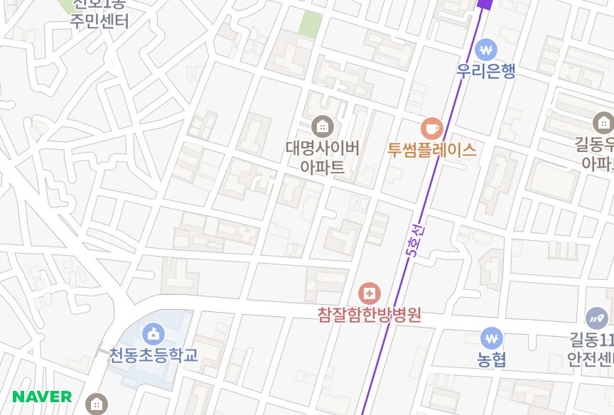 서울특별시 강동구 천호동 천호2차이룸 위치·실거래 시세 지도