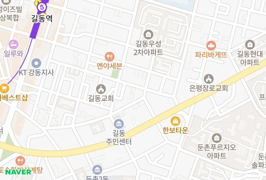 서울특별시 강동구 길동 엠프라자 위치·실거래 시세 지도