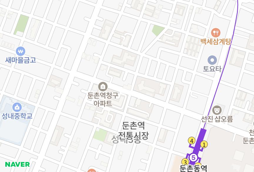 서울특별시 강동구 성내동 한강훼미리 위치·실거래 시세 지도