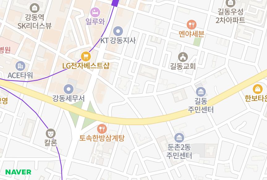 서울특별시 강동구 길동 스위트빌 위치·실거래 시세 지도