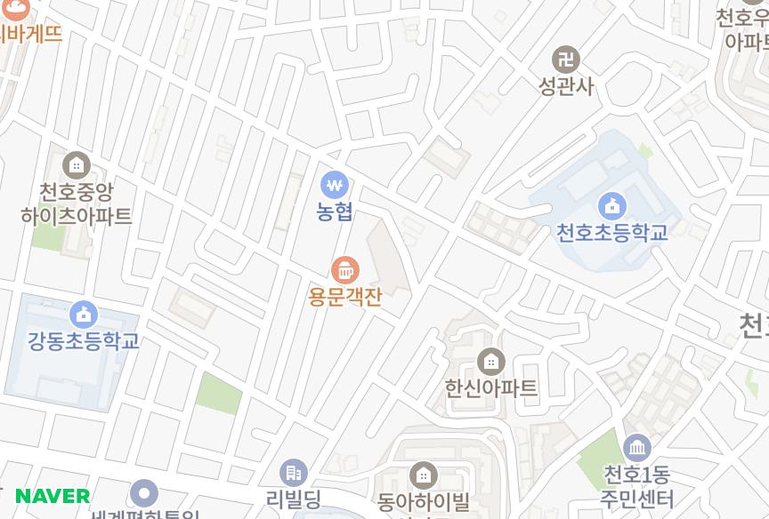 서울특별시 강동구 천호동 이연아마빌레 위치·실거래 시세 지도